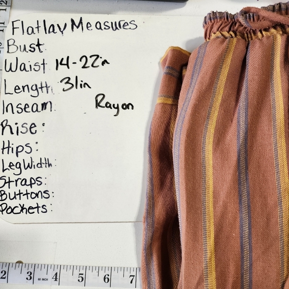 Tiered striped Brown midi skirt - Picture 3 of 3